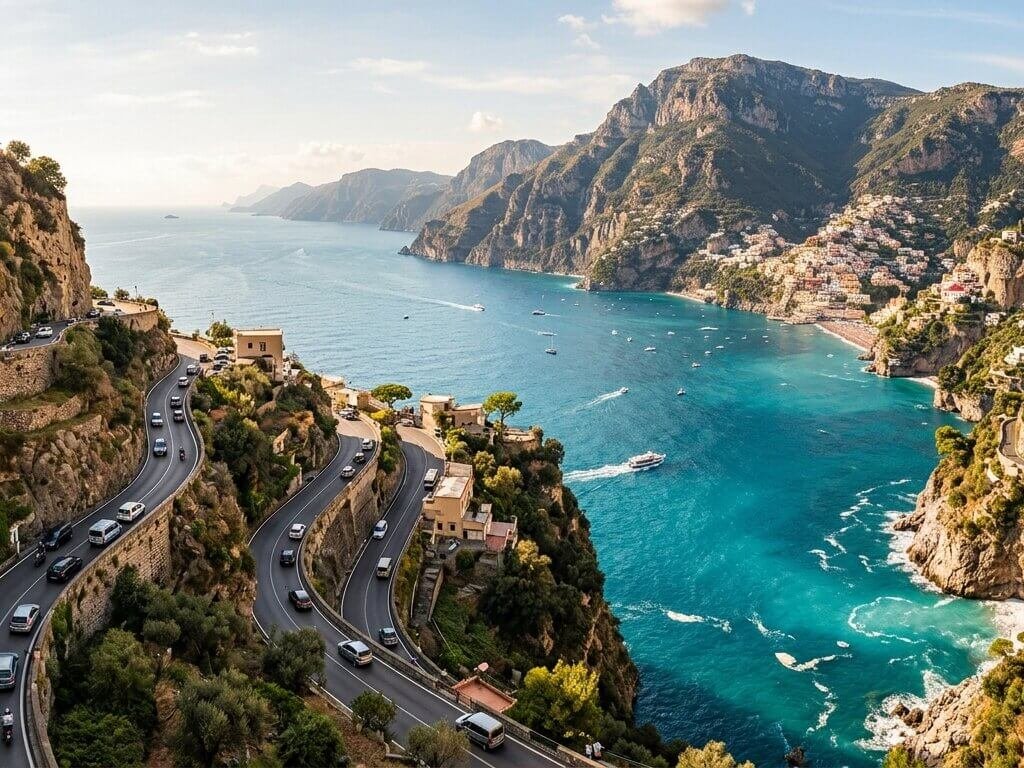 Aerial view of the Amalfi Coast